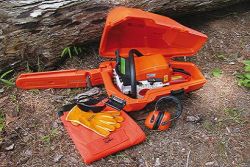 stihl equipment saw case gloves glasses